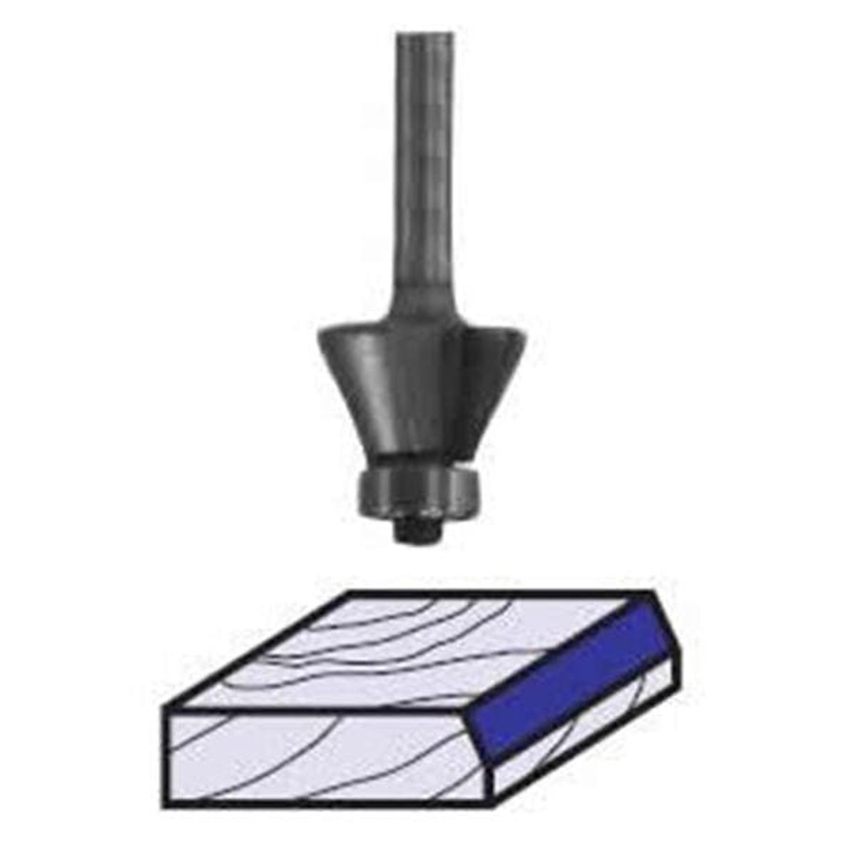2308 Edge Bevel Router Bit 30 A 14 SH 78 CL X 34 CH 2-34 OL