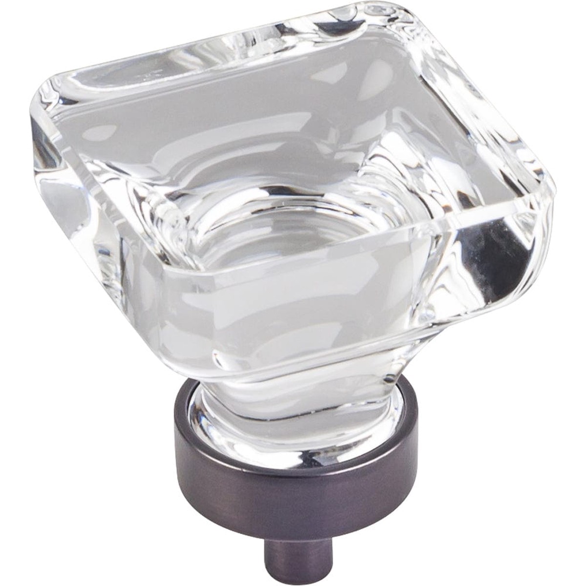 Harlow Large Square Glass Knob 1-38 OL Brushed Oil Rubbed Bronze