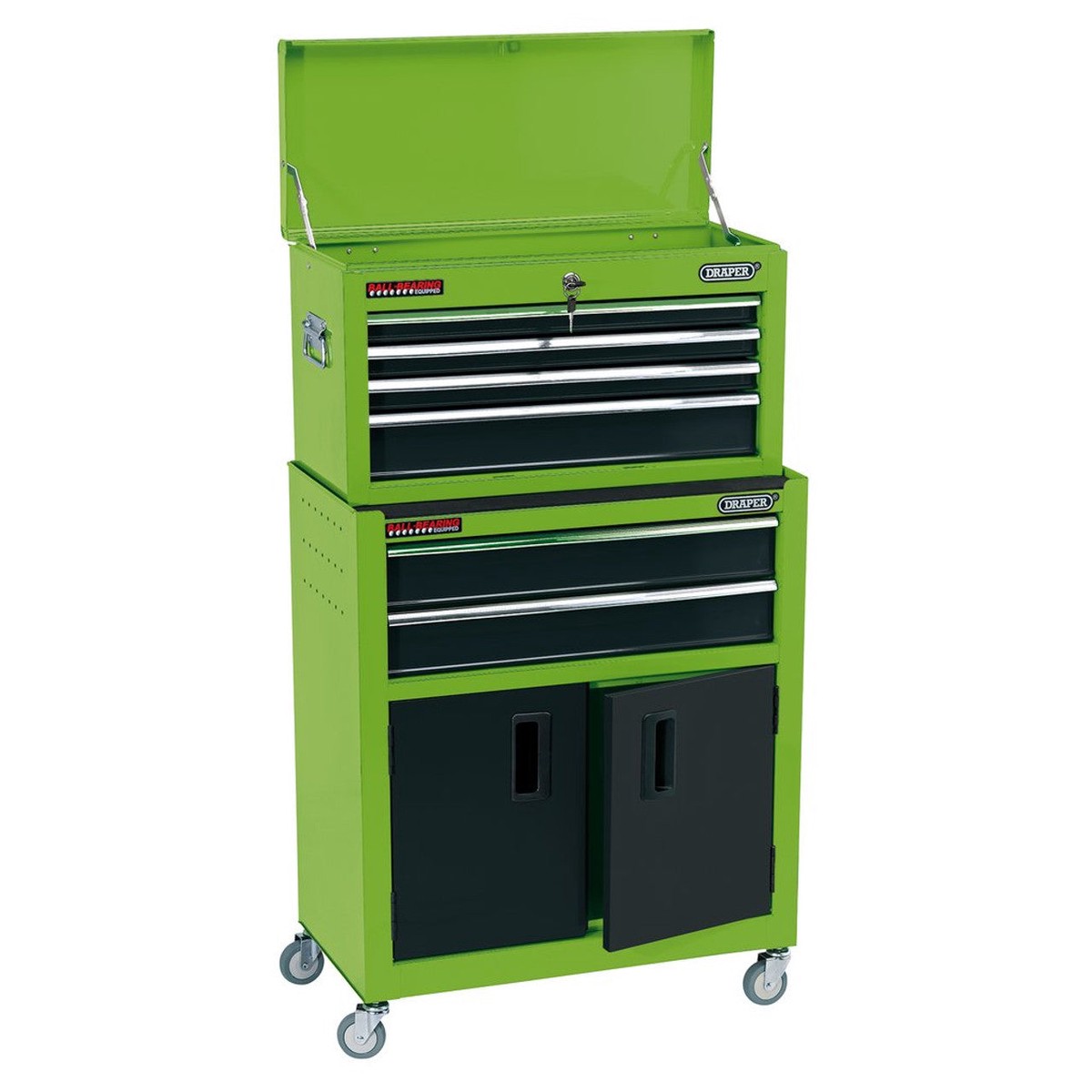 Draper 24 Combined Roller Cabinet and Tool Chest 6 Drawer - Green 19566