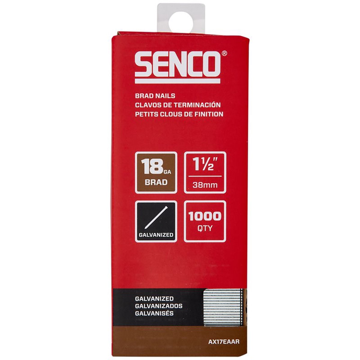 Senco A EAAR Brad Nail Strip 1-12 in L 18 ga GalvanizedPlain Medium Head