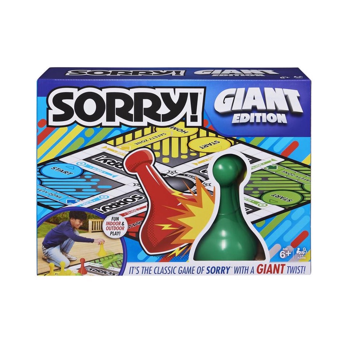 Spin Master 6062171 Sorry Giant Edition Board Game Multicolored