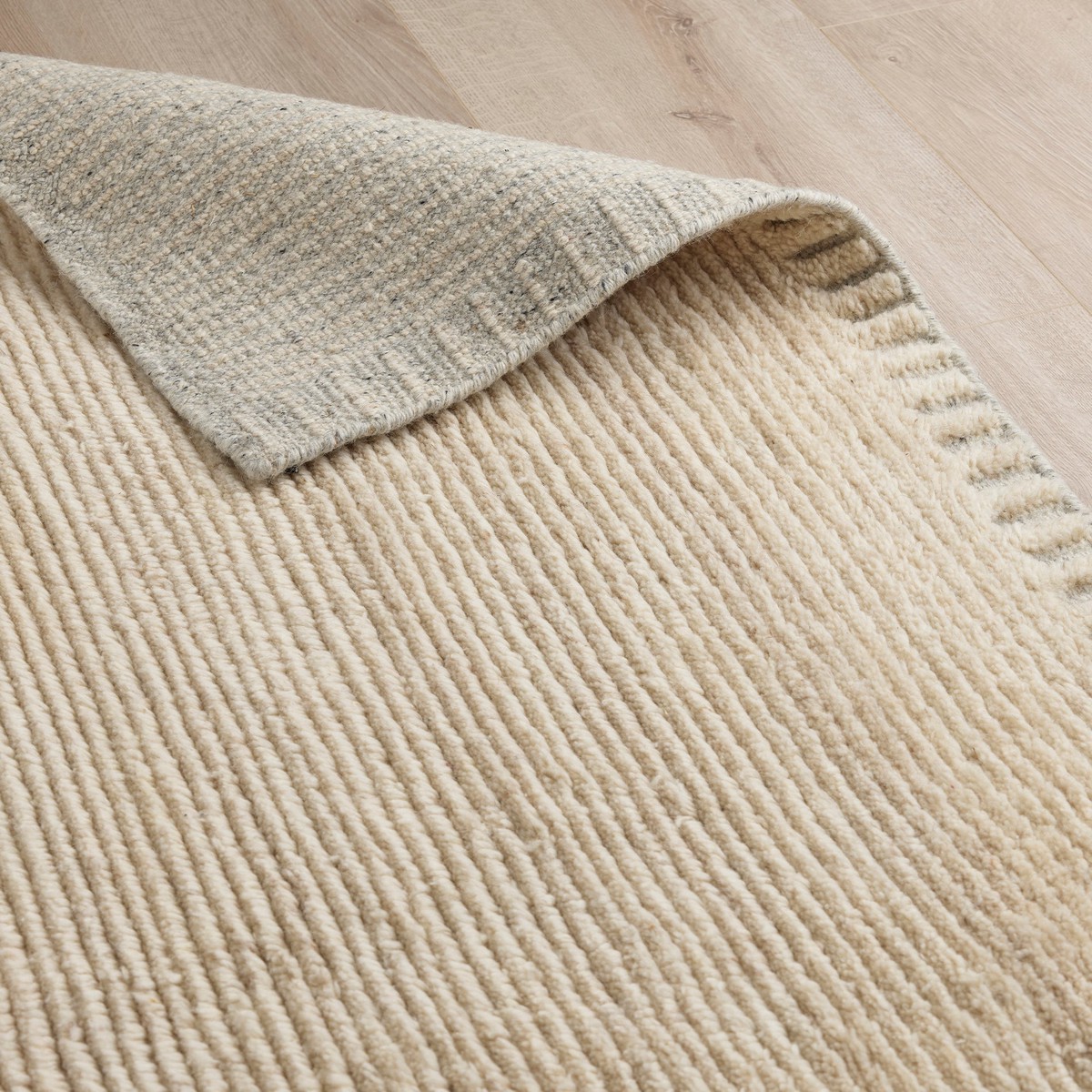 Errol Hand Knotted Wool Rug - Natural Grey