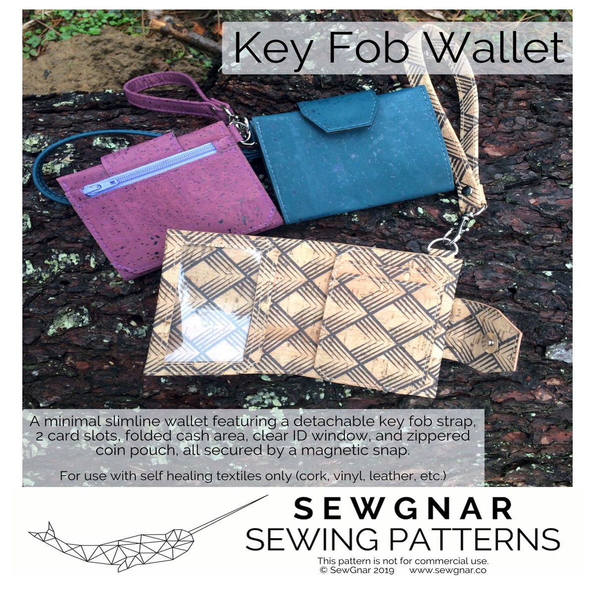 Key Fob Mini Bi-Fold Wallet (Paper Pattern) by SewGnar