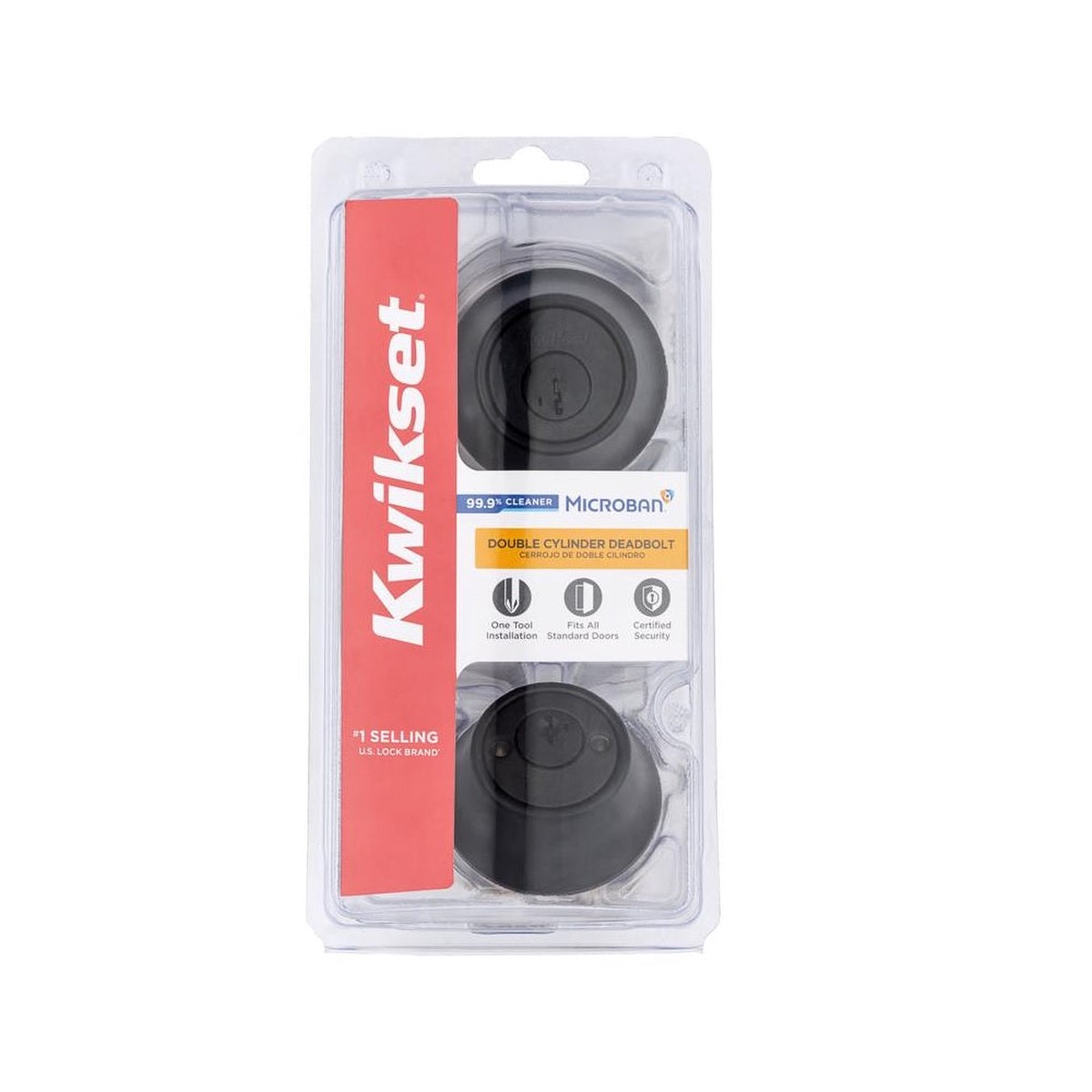 Kwikset 96650-515 SmartKey Security Double Cylinder Deadbolt Matte Black