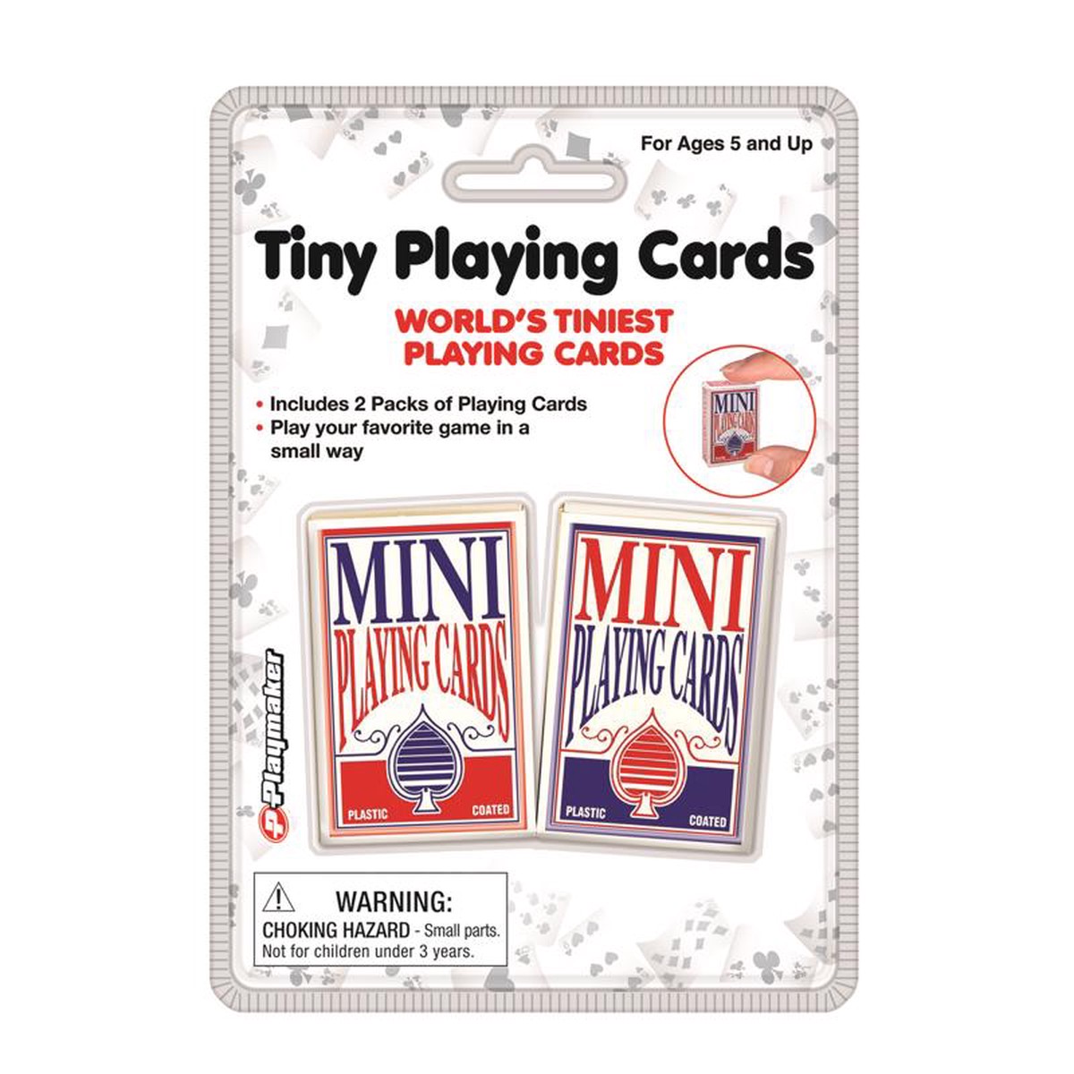 Playmaker Toys 10581 Tiny Playing Cards BlueRed Plastic