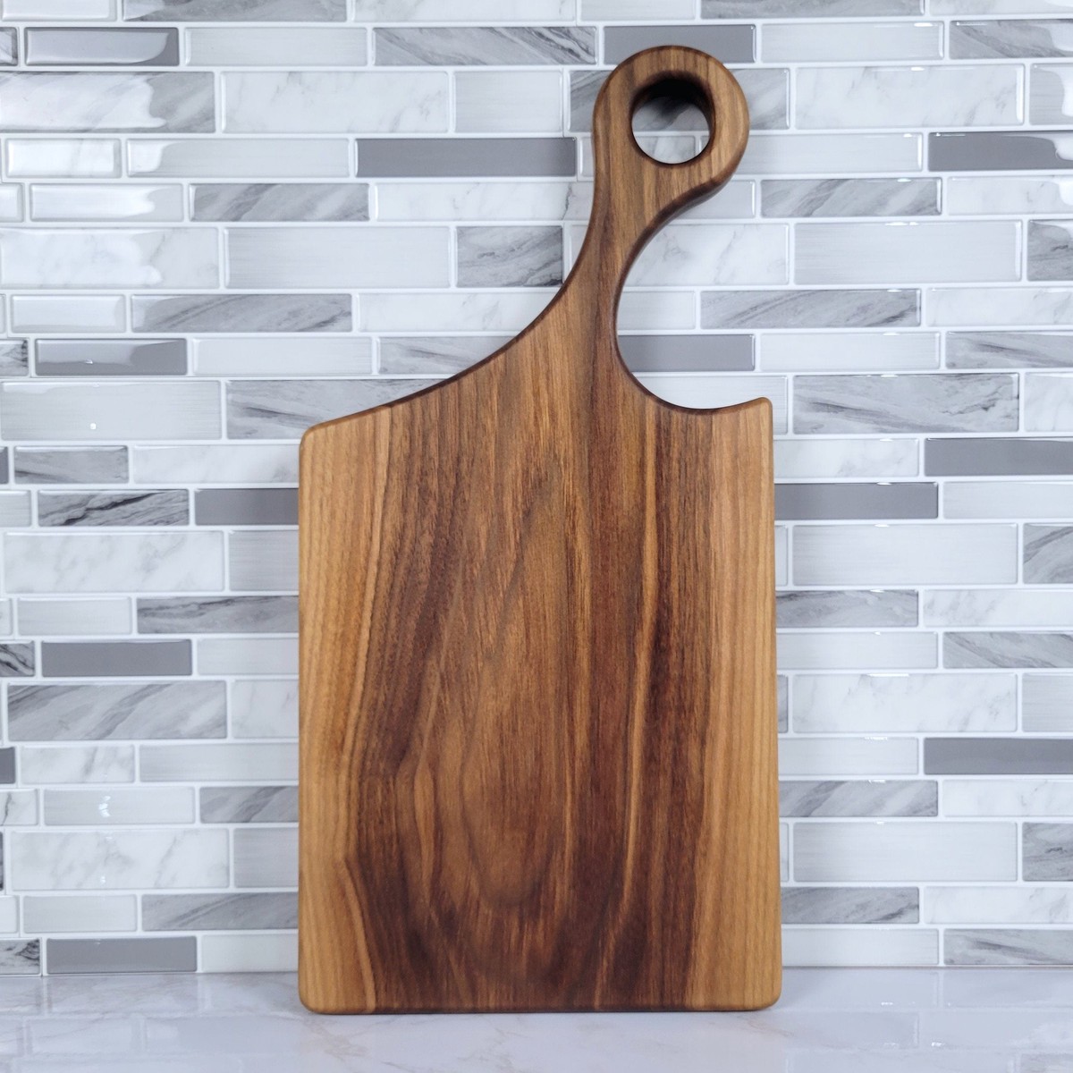 Black Walnut Charcuterie Board with a Modern Handle