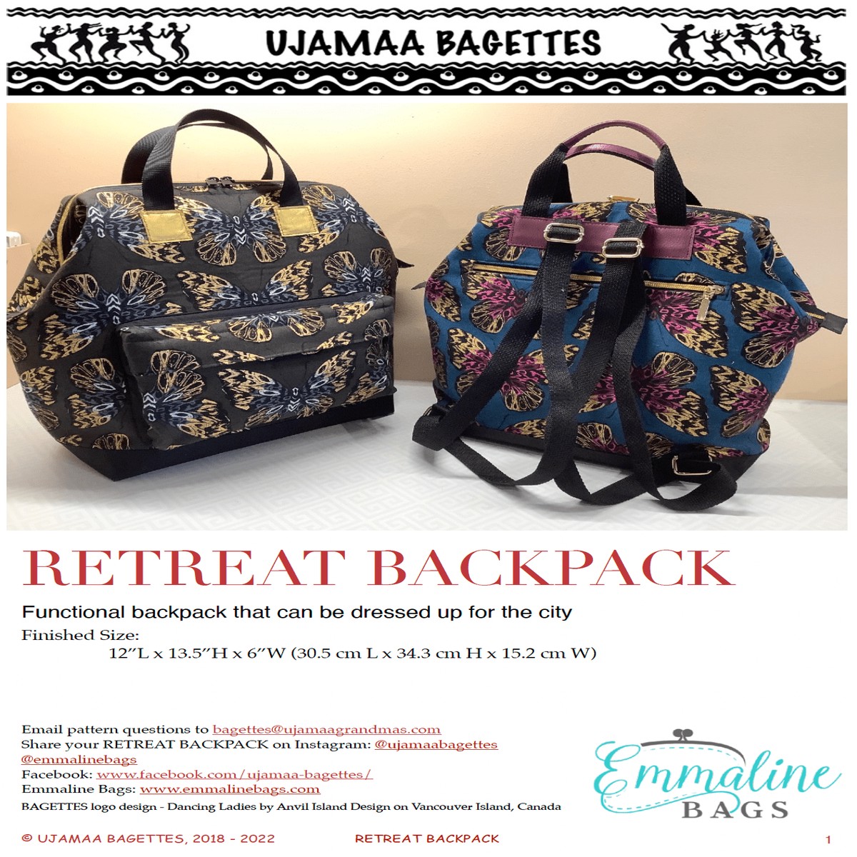 PDF - Retreat Backpack by UJAMAA BAGETTES