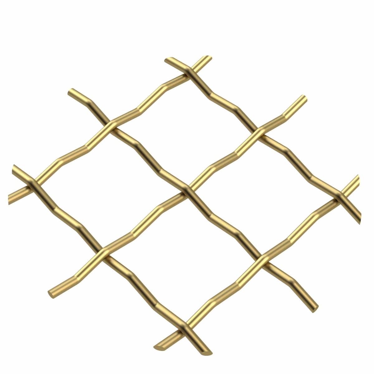 75 Pressed Single Diamond Decorative Grille - Satin Brass 18 W x 48 L Sheet