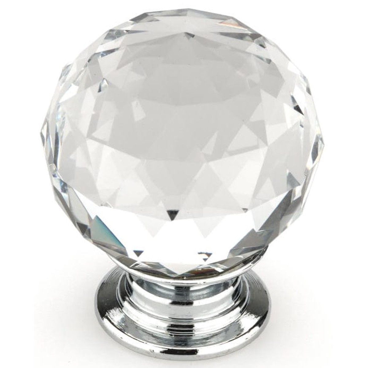 Contemporary Knob 1-316 D Crystal Clear Chrome