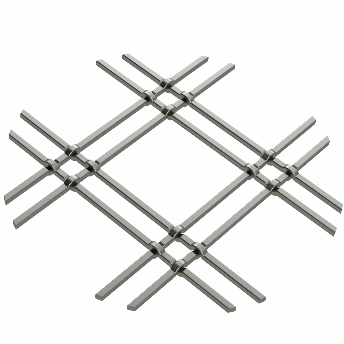 1 Flat Double Diamond Decorative Grille - Antique Pewter 36 W x 24 L Sheet