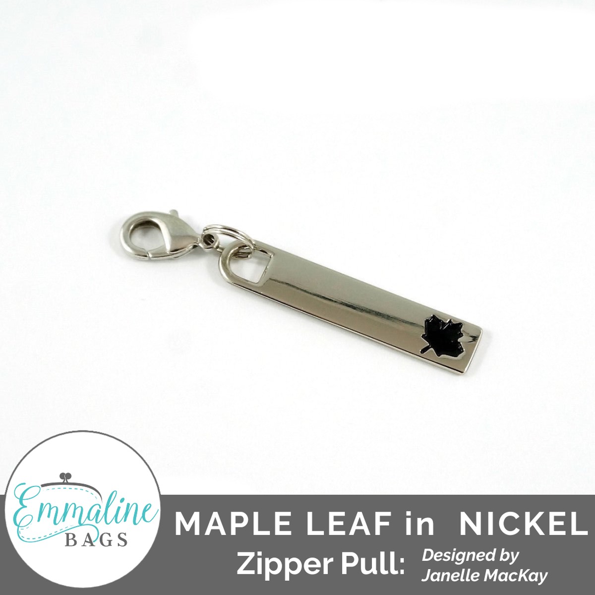 Zipper Pulls Maple Leaf in Nickel