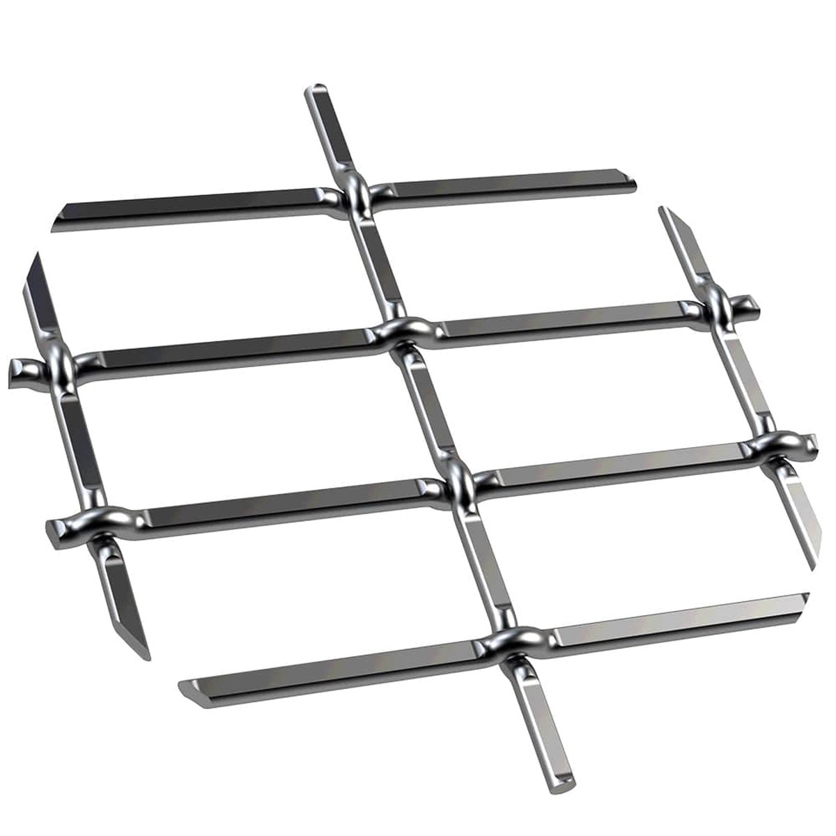 1 Flat Straight Weave Decorative Grille - Satin Nickel 36 W x 48 L Sheet