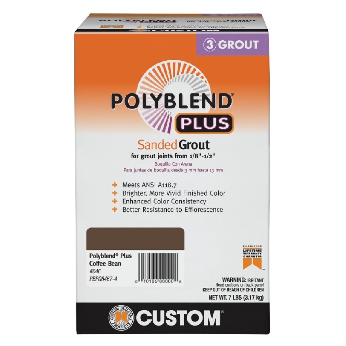 Custome Building PBPG6467-4 Sanded Grout Solid Powder