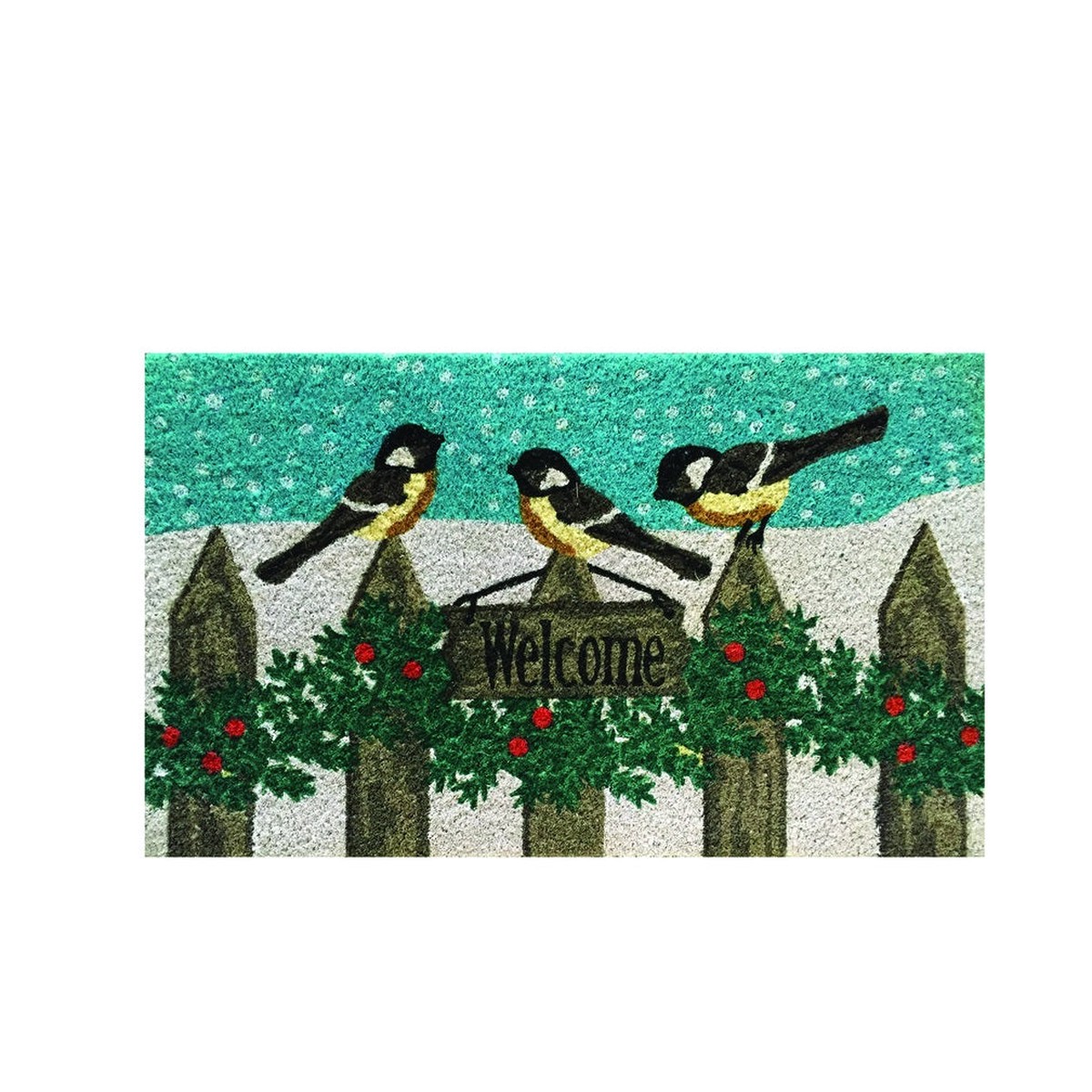 Robert Allen MAT01809 Chickadee-Welcome Door Mat Vinyl