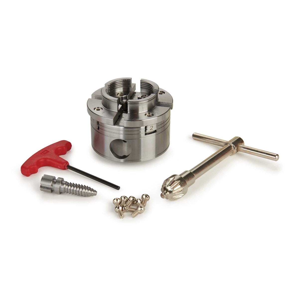 4-Jaw Lathe Chuck - Direct Thread - 1 x 8 TPI