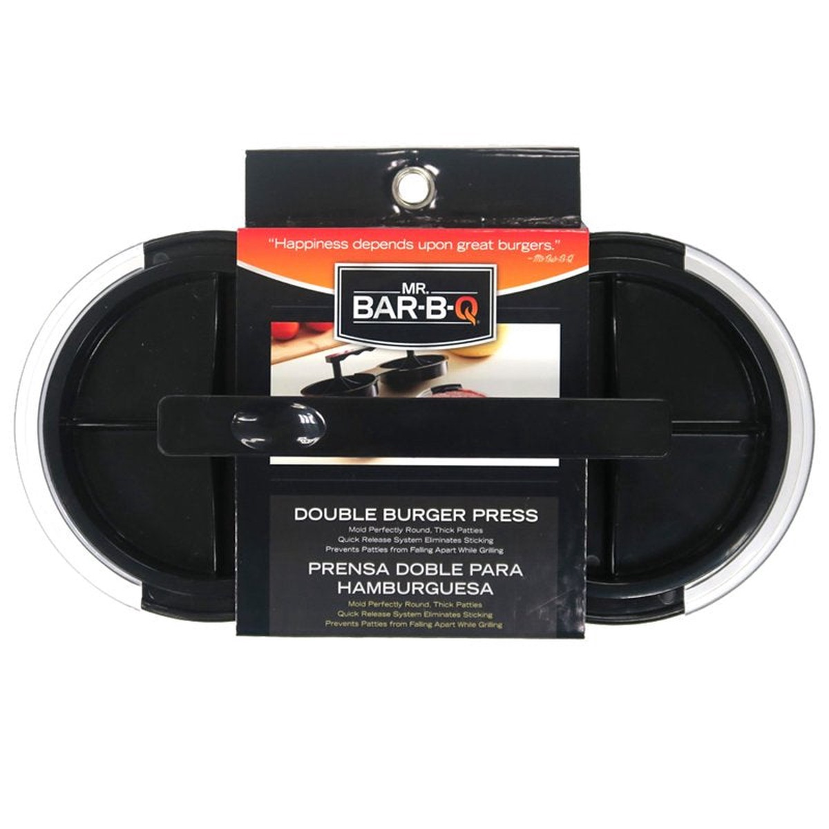 Mr BAR-B-Q 40140Y Double Burger Press Plastic Plastic Handle
