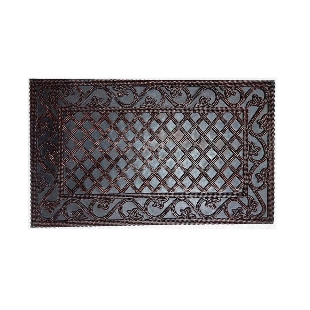 Rockport Premium TAH1830-02 Tahoe Lattice Border Scraper Mat Brown