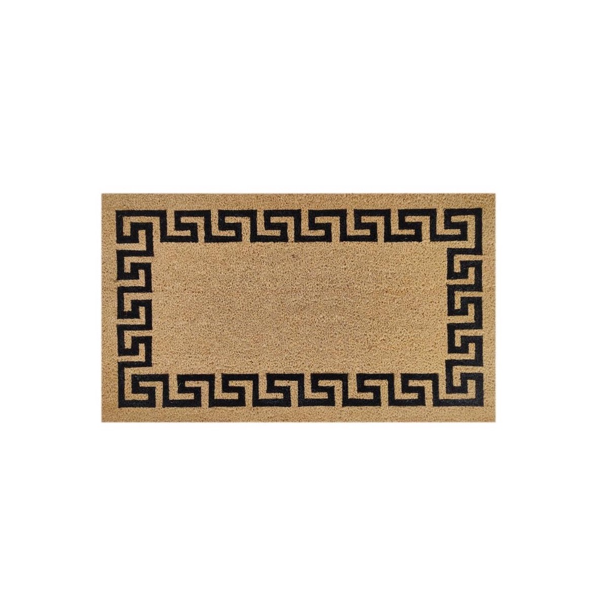 First Concept FC-72023 Greek Key Border Coir Door Mat BlackBrown