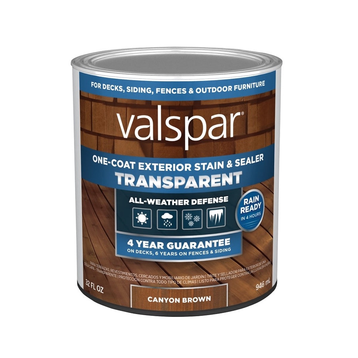 Valspar VL1028077-14 One-Coat Transparent Stain Sealer 1 Quart