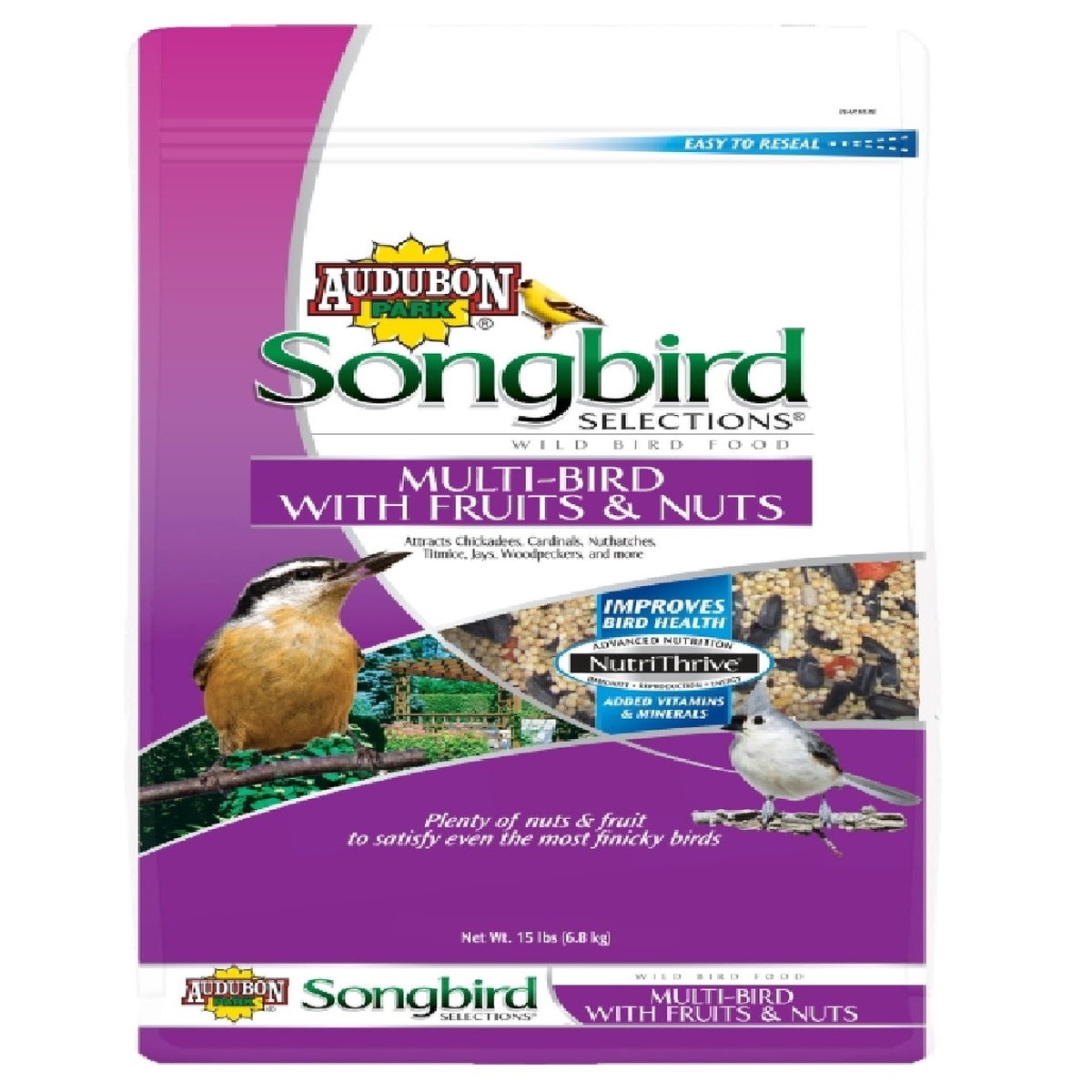 Audubon Park 11980 Songbird Fruit And Nut Bird Food 15 Lbs