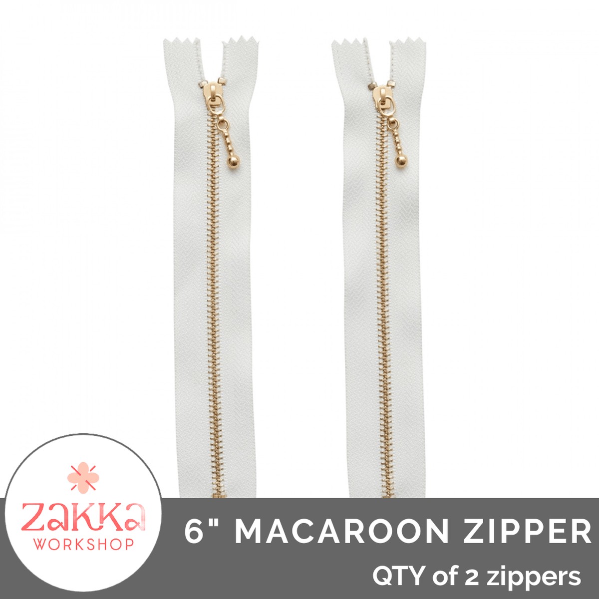 6 Inch Macaroon Zipper from Zakka (2 Pack)