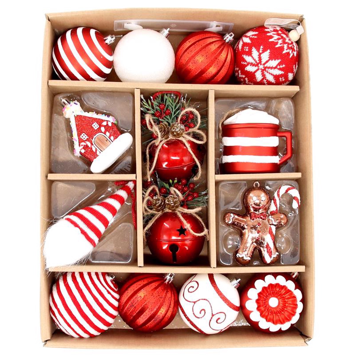Celebrations C-23072 A Candy Cane Lane Christmas Ornaments RedWhite