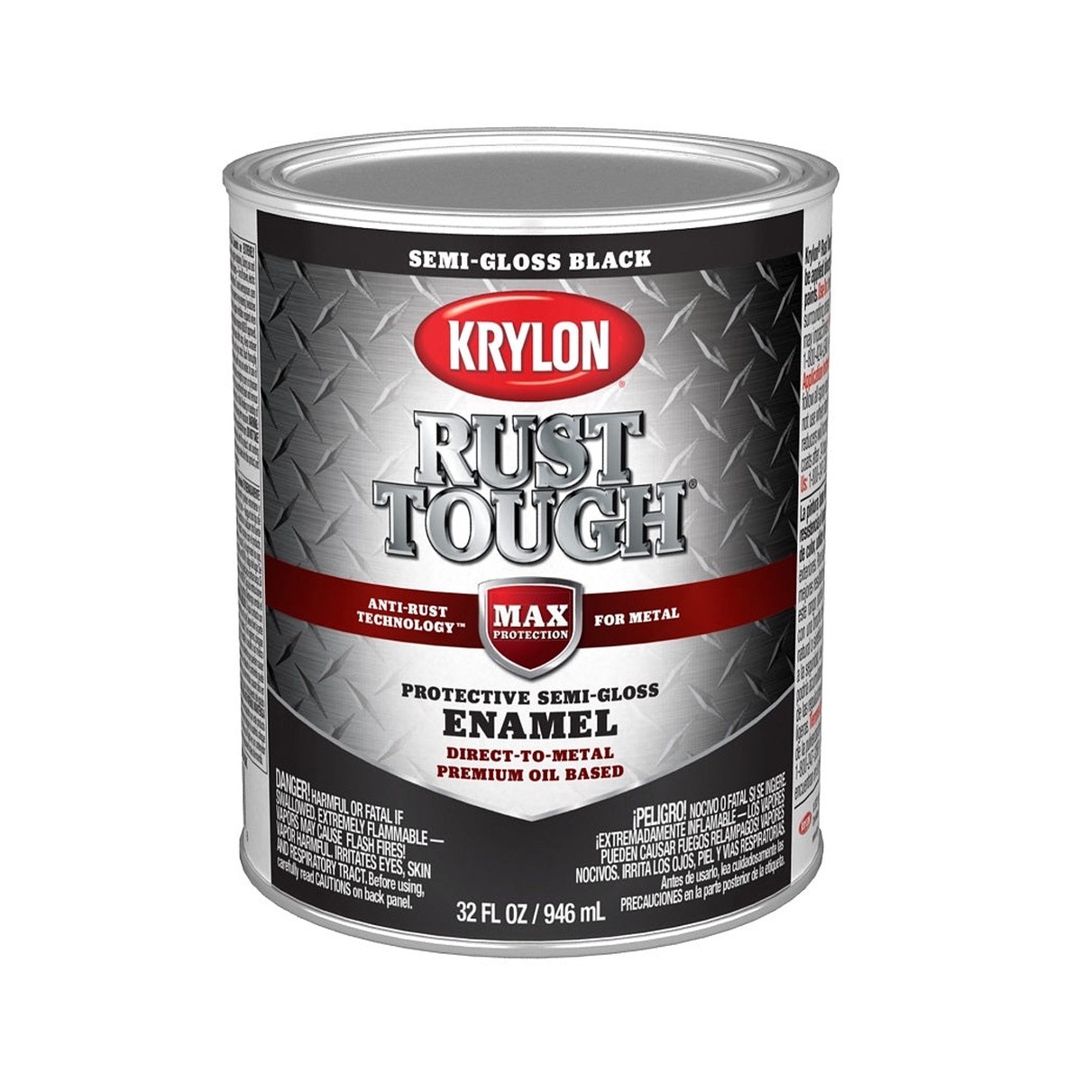 Krylon K09709008 Rust Tough Rust-Preventative Paint Black 1 Quart
