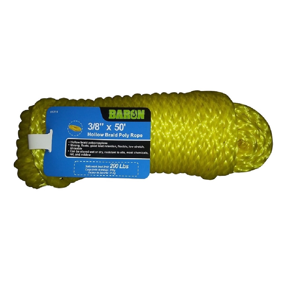 Baron 51216 Rope Polypropylene Yellow