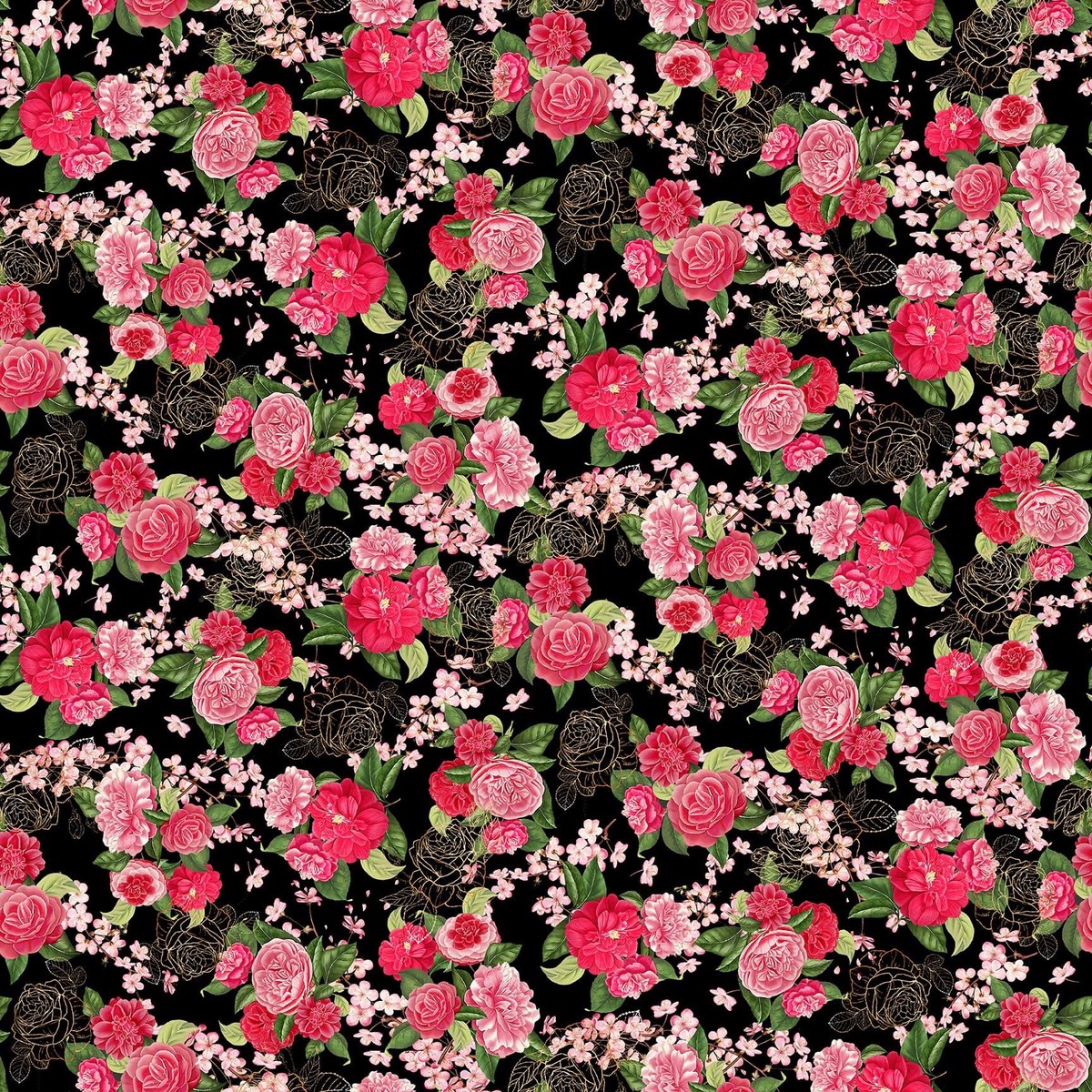 Black Floral Romance by Catriona Crehan (14 yard)