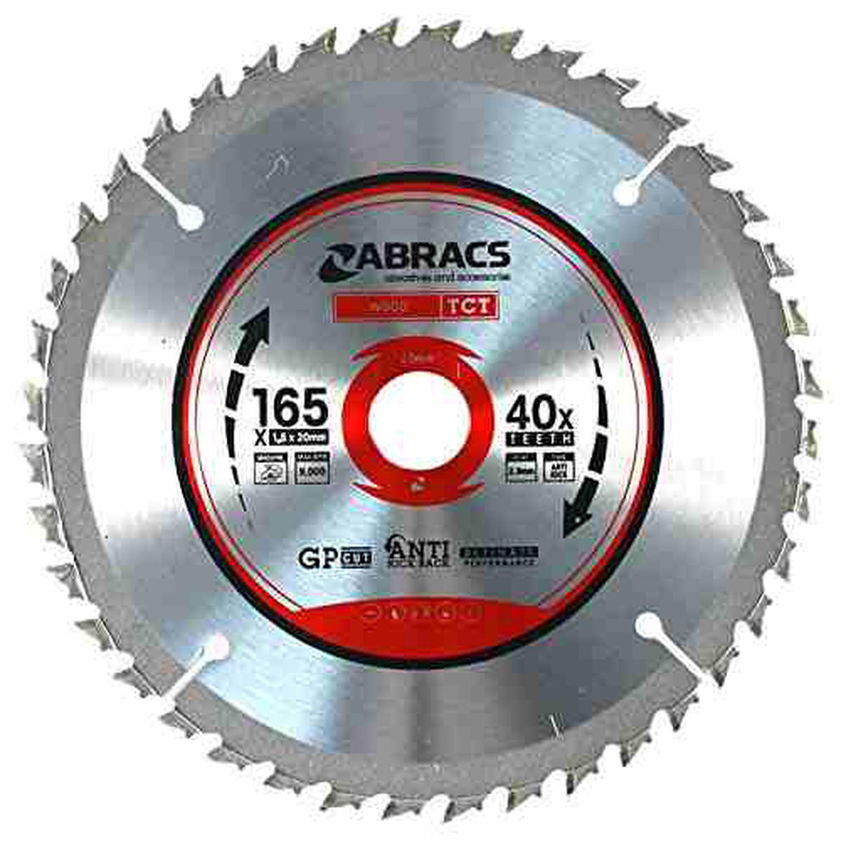 Abracs TCT Blade 165mm X 20mm X 40 Tooth Wood