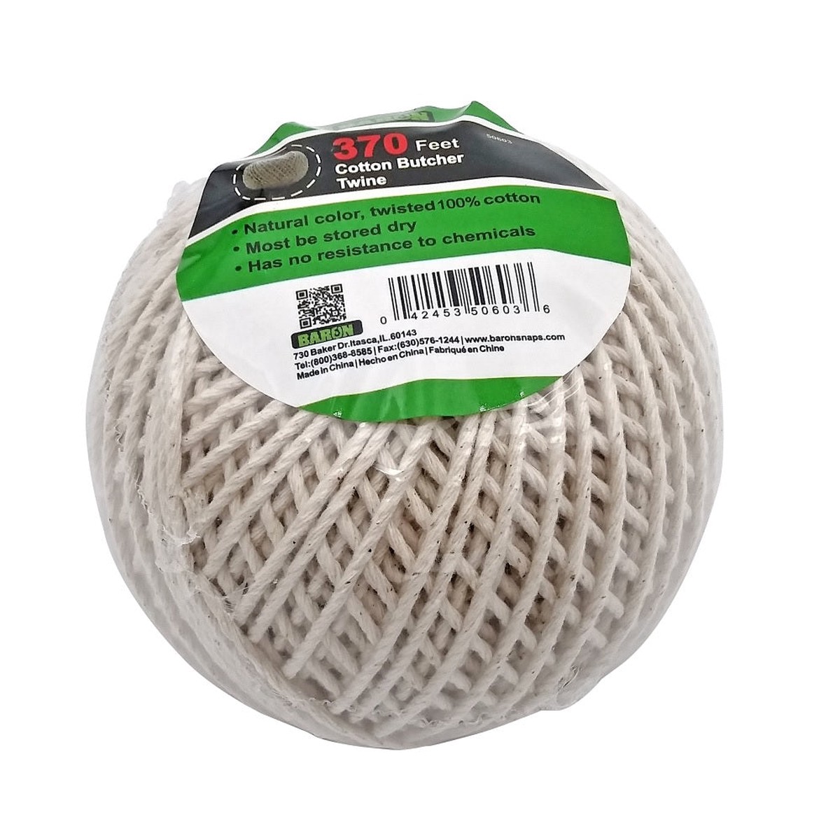 Baron 50603 Butcher Twine 370 Feet White