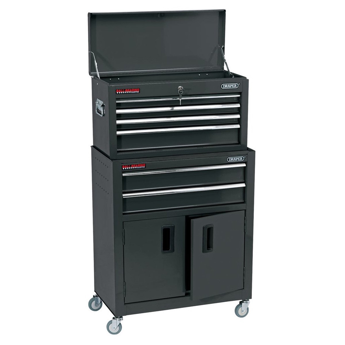 Draper 24 Combined Roller Cabinet and Tool Chest 6 Drawer - Black 19572