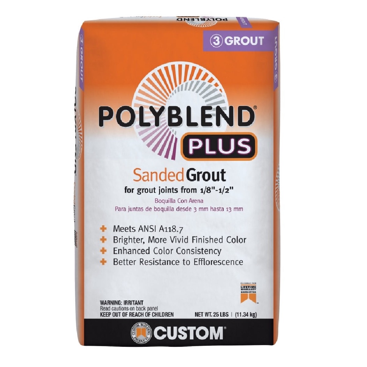 Custome Building PBPG11525 Sanded Grout Platinum