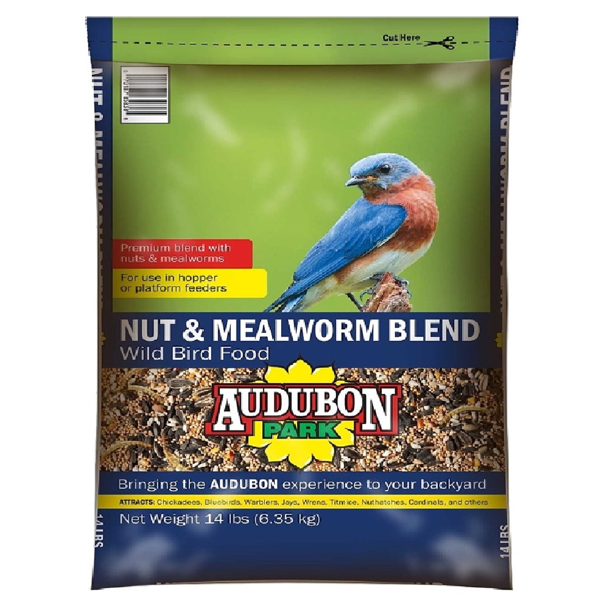 Audubon Park 13029 Nut and Mealworm Blend Wild Bird Food 14 Lb