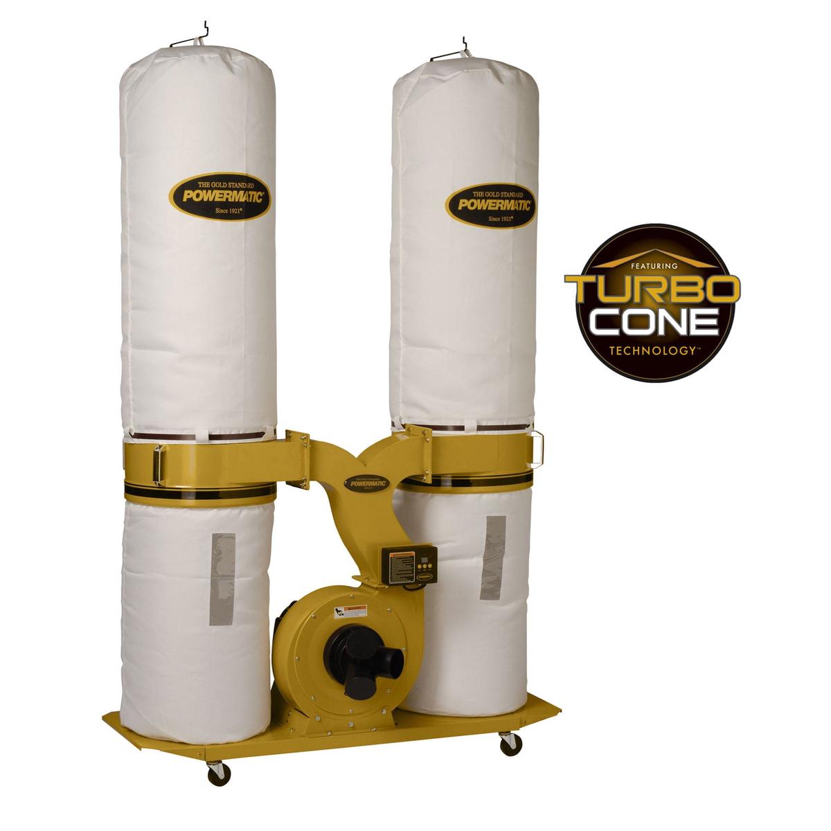 TurboCone Dust Collector with 30-Micron Bag Filter Kit - 3 HP 3 Ph 230460V - PM1900TX-BK