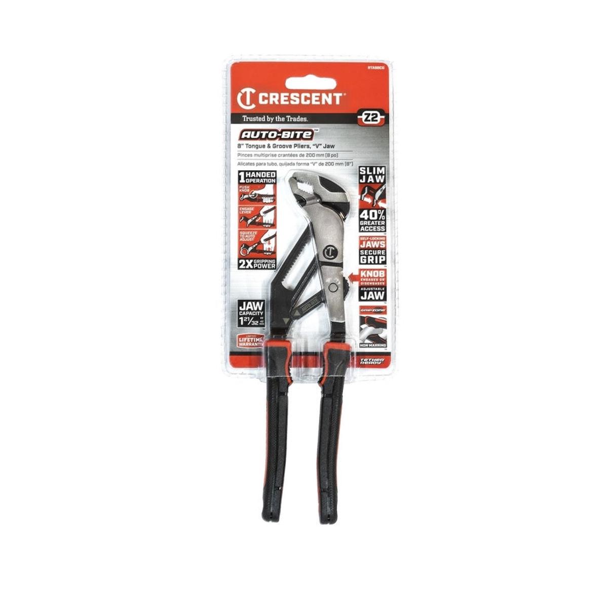 Crescent RTAB8CG Tongue and Groove Plier 87 Inch BlackRawhide