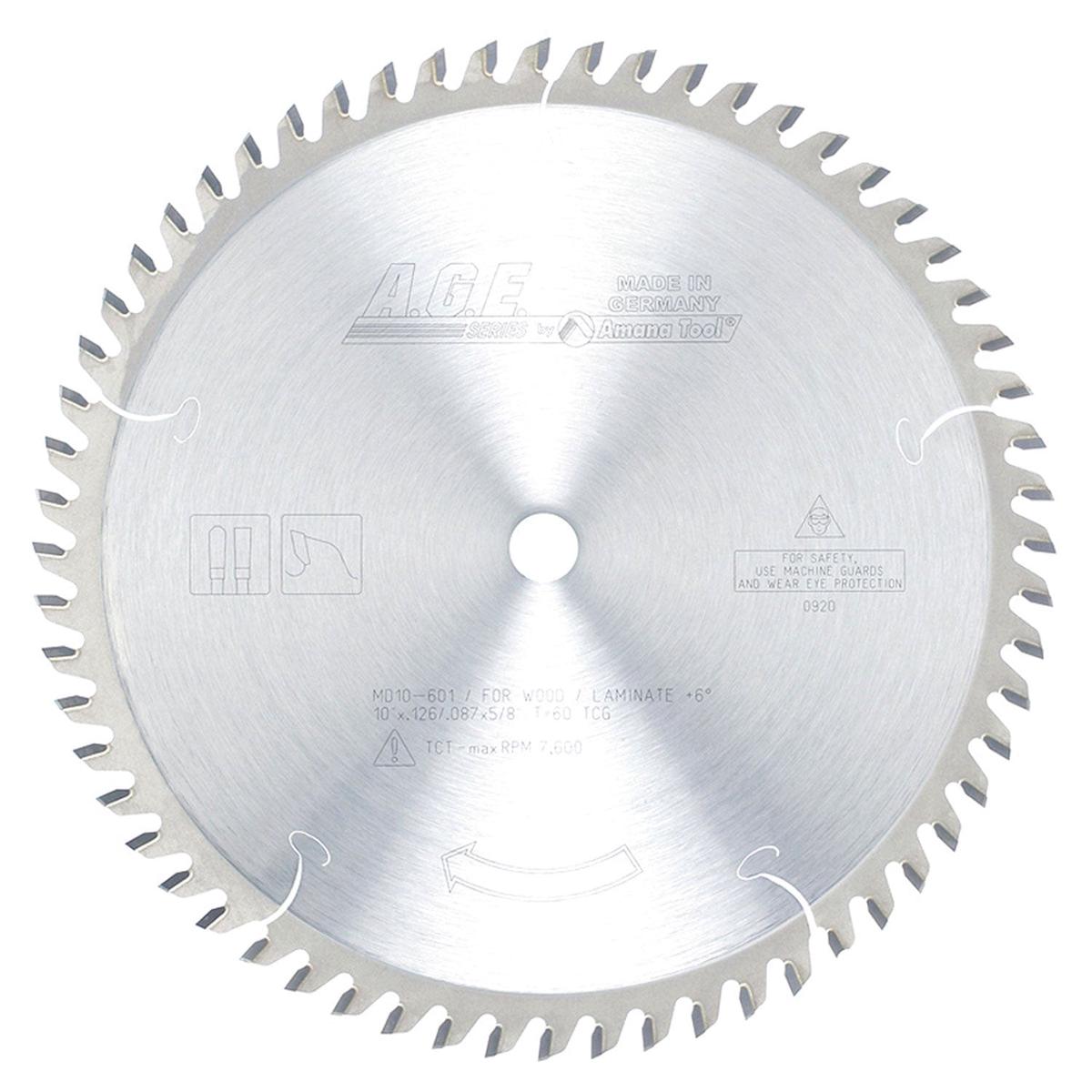 10 x 60T Carbide Tipped Plywood and Laminate Blade 12 Deg 58 Bore TCG