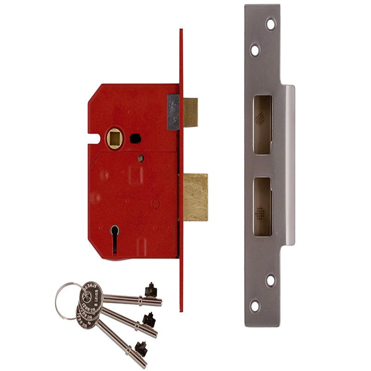 2234E 5 Lever BS Mortice Sashlock Satin Chrome Finish 67mm 25in Visi