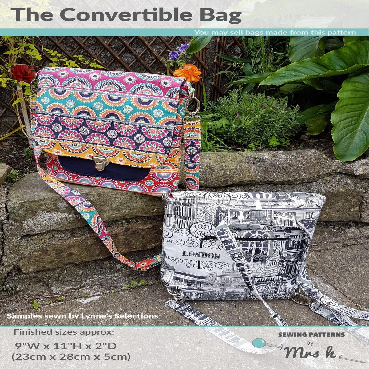 The Convertible Bag by Sewing Patterns by Mrs H (Printed Paper Pattern)