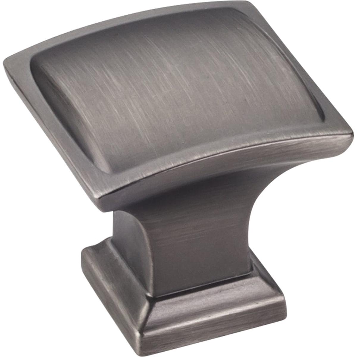 Annadale Square Pillow Top Knob 1-14 OL Brushed Pewter
