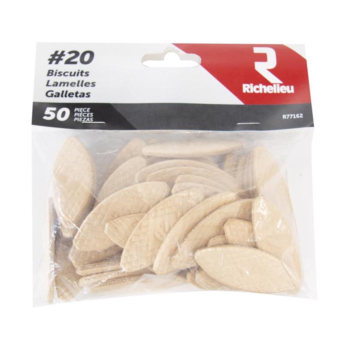 Richelieu Fluted Wood Plate Joining Biscuits 88 in D X 225 in L 50 pk Natural