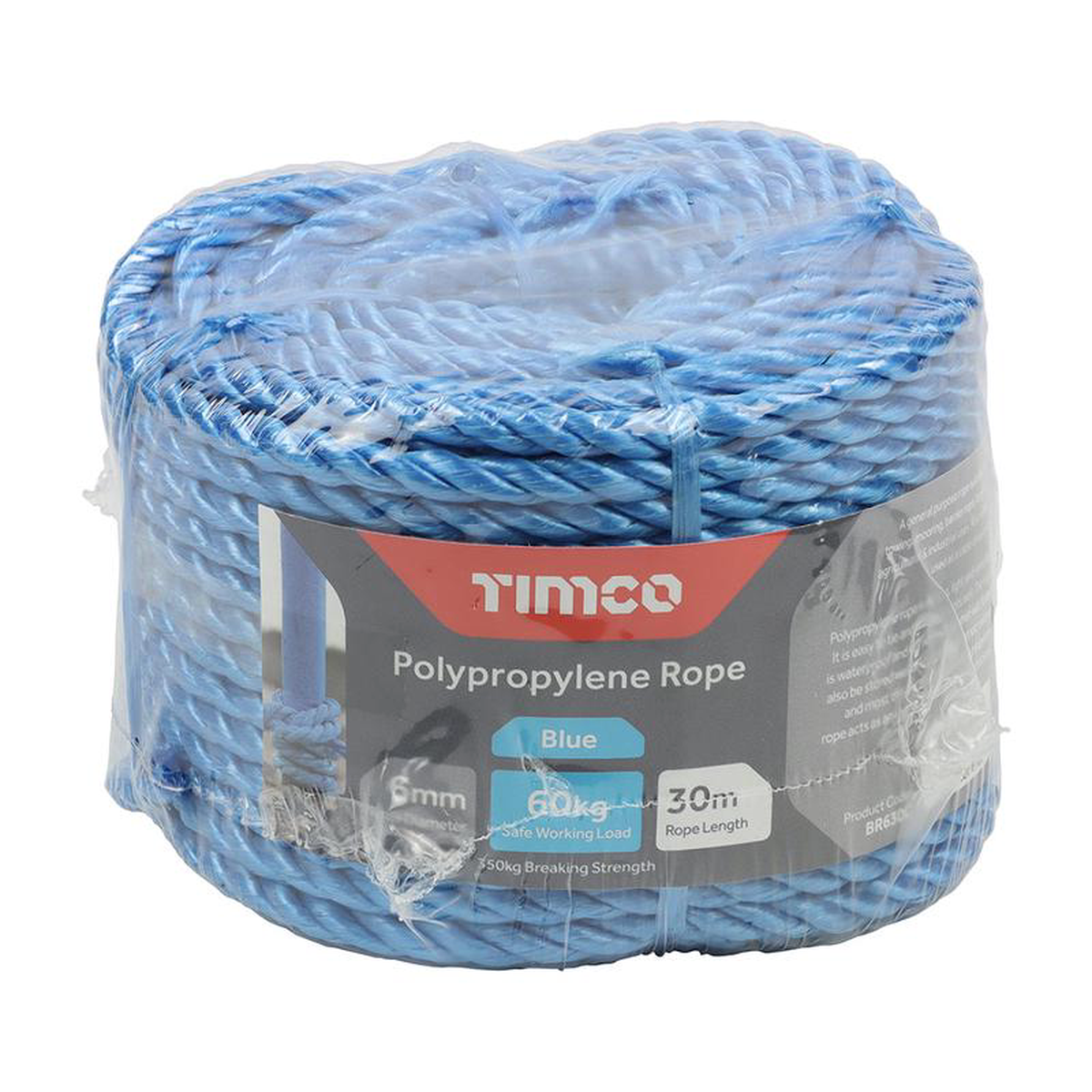 TIMCO Blue Polypropylene Rope Coil 8211 6mm x 30m