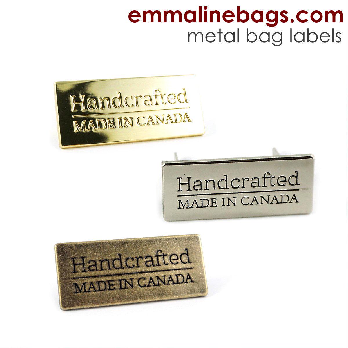 Metal Bag Label Handcrafted - Made in Canada