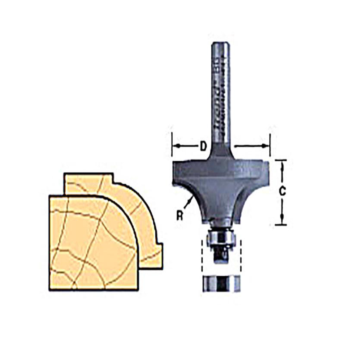46150 x 12 TCT Bearing Guided Ovolo 038 Round Over 127mm Radius