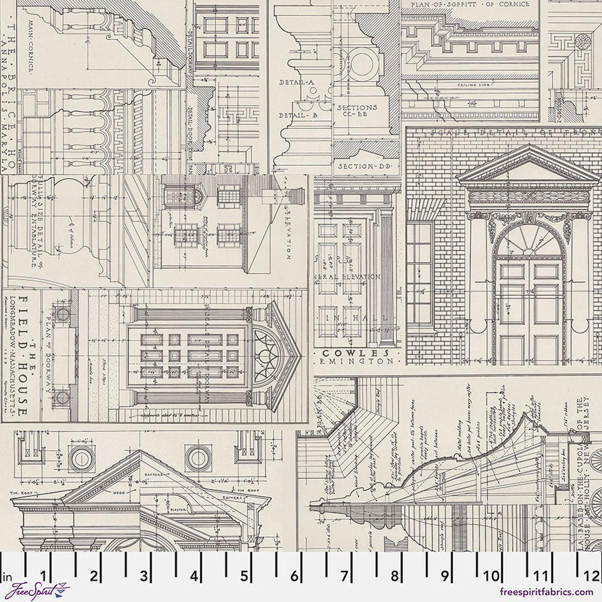 Charcoal Schematics Tim Holtz Eclectic Elements - Palette - (14 yard)
