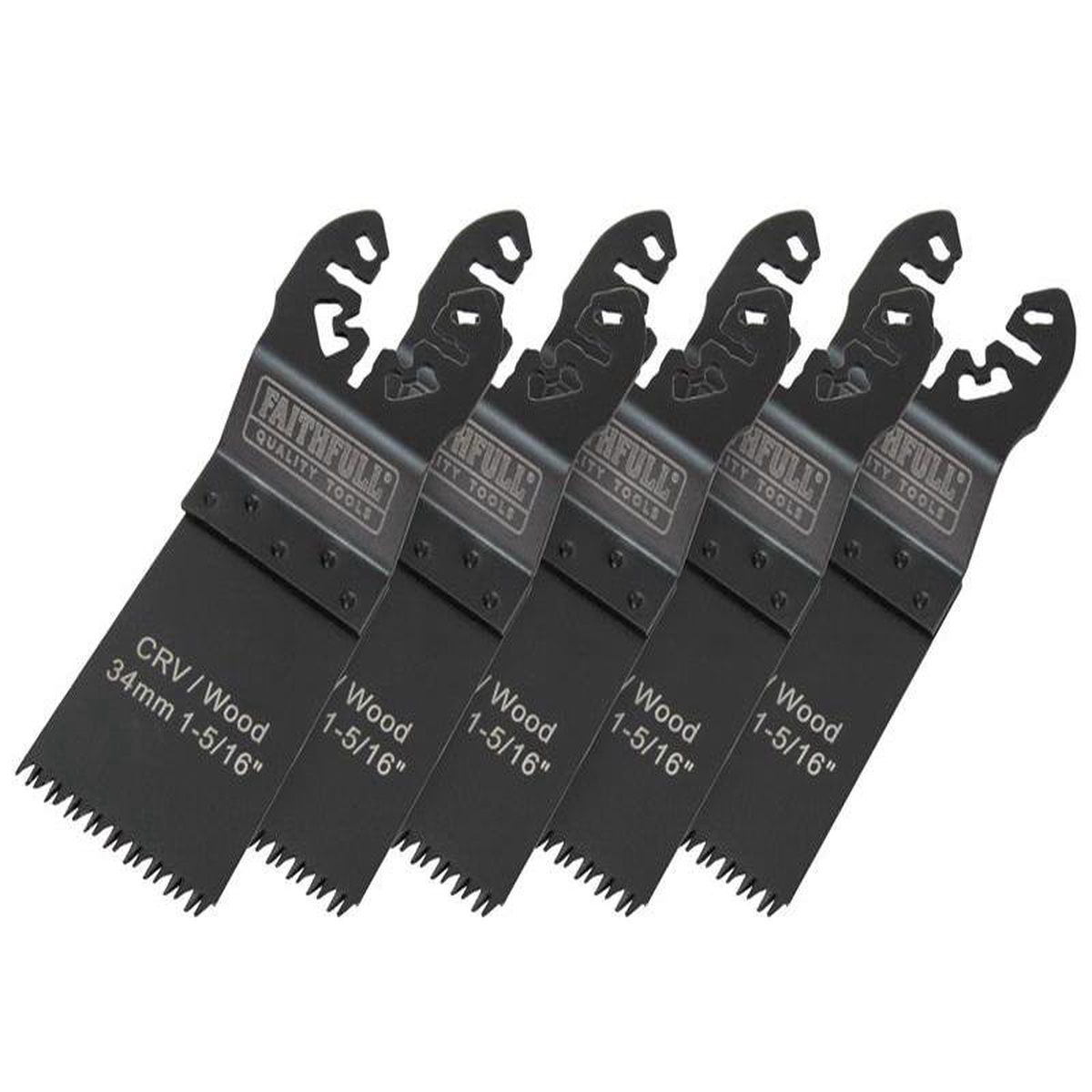 Multi-Function Tool CrV Flush Cut Wood Blade Ground Side Set 34mm (Pack 5)