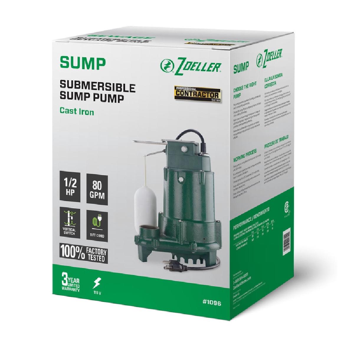 Zoeller 1096-1000 Submersible Sump Pump Cast Iron