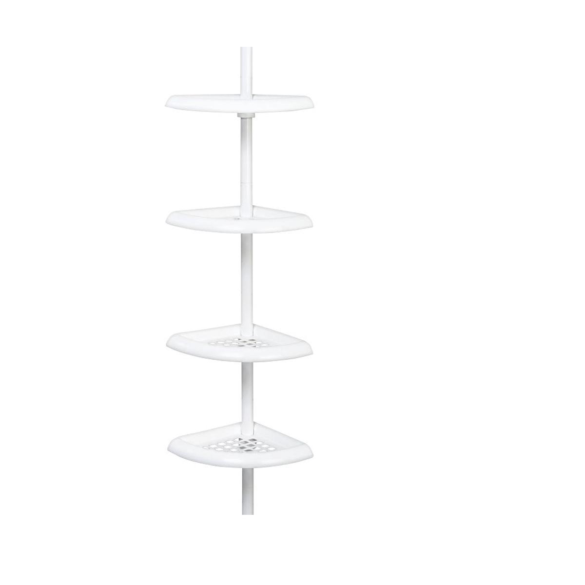 Zenna Home 2153WW2 Tension Pole Shower Caddy Plastic White