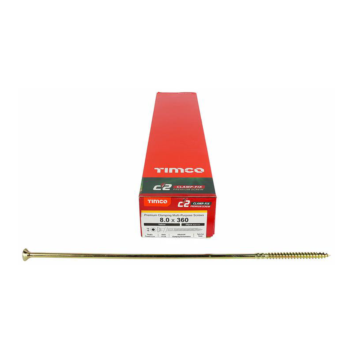 TIMCO C2 Clamp-Fix Multi-Purpose Premium Countersunk Gold Woodscrews 8211 80 x 360