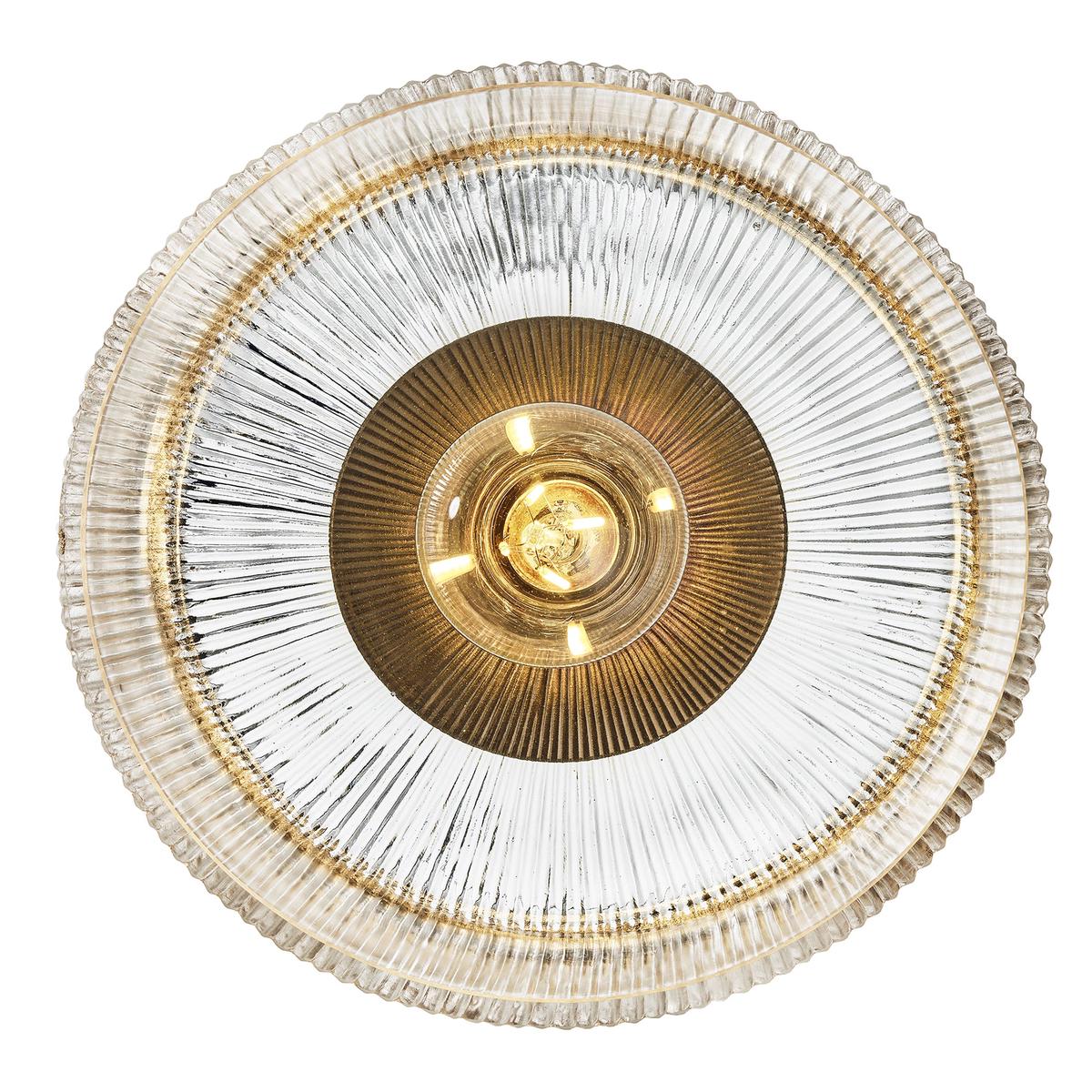 Ribbed Glass Dish Wall Diffuser - 8 Inch - Clear